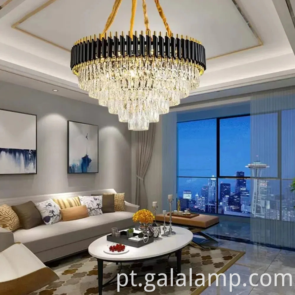 Luzes de cristal de lustre de brilho dourado moderno nórdico